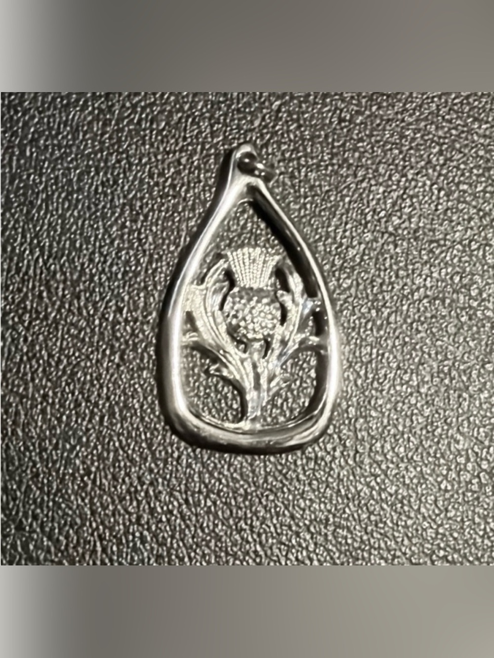 Scottish Thistle Pendant Silver Tone Marked DP